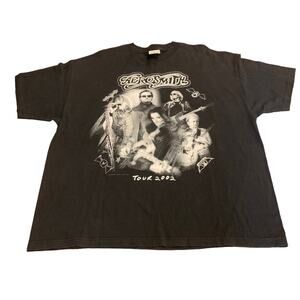 Aerosmith Vintage 2002 Men’s Black Tour Shirt Short Sleeve Size XXL